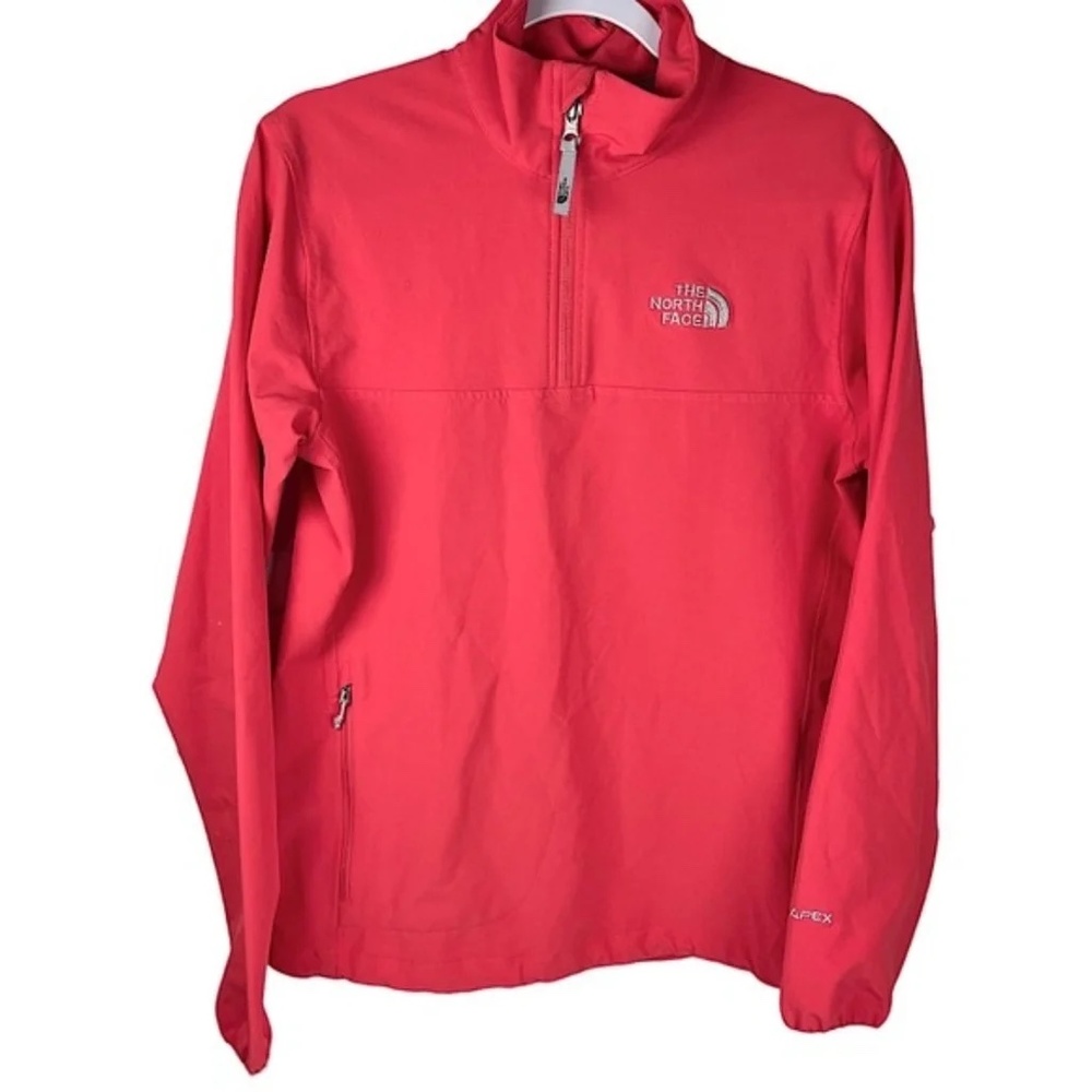 The North Face womens medium Apex TNF 1/4 Zip HOT PINK pullover Jacket